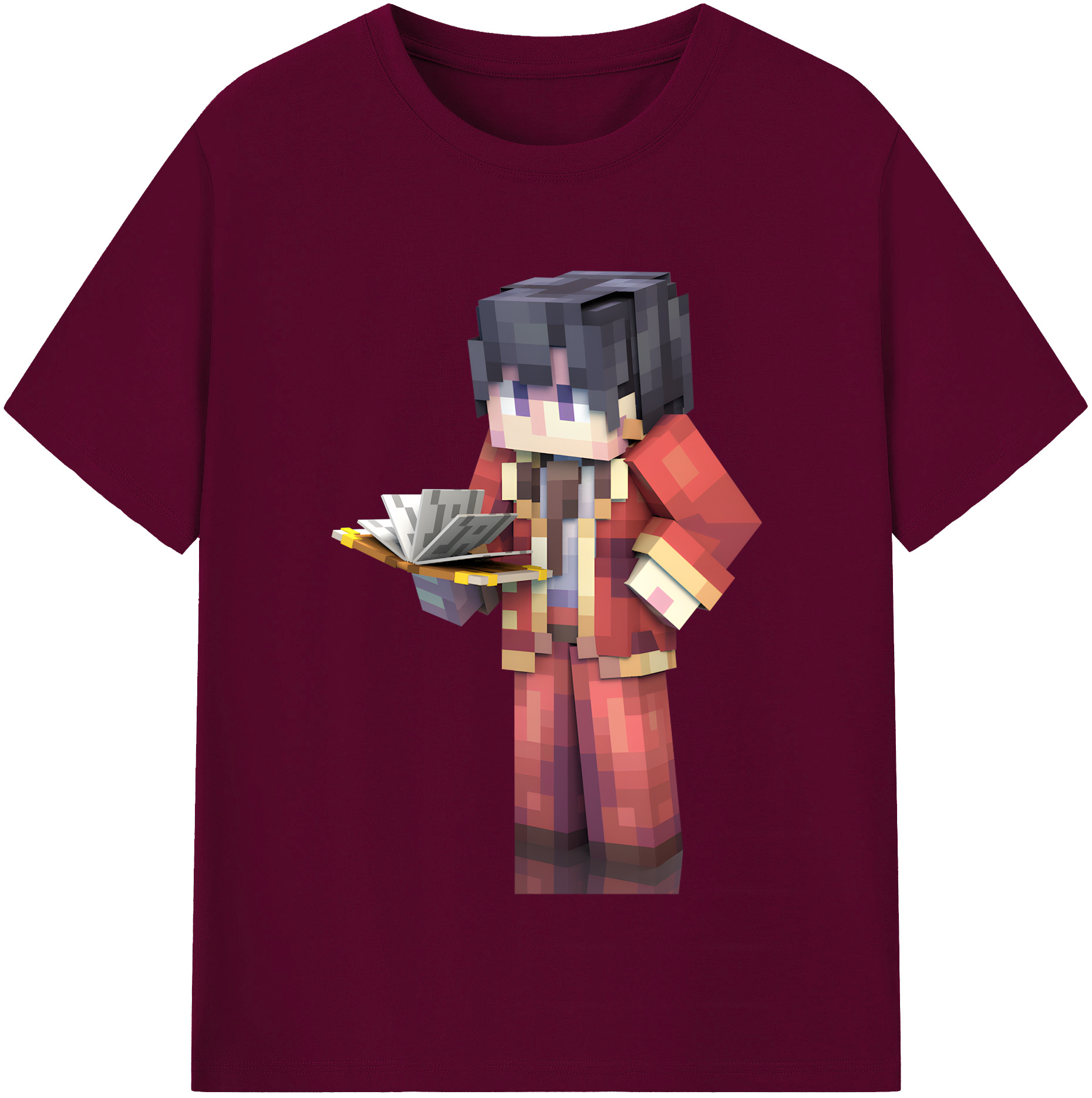 （画像用） マインクラフト ブロックの世界 Minecraft MC Block world レディースカジュアルプリントTシャツ（綿100％）